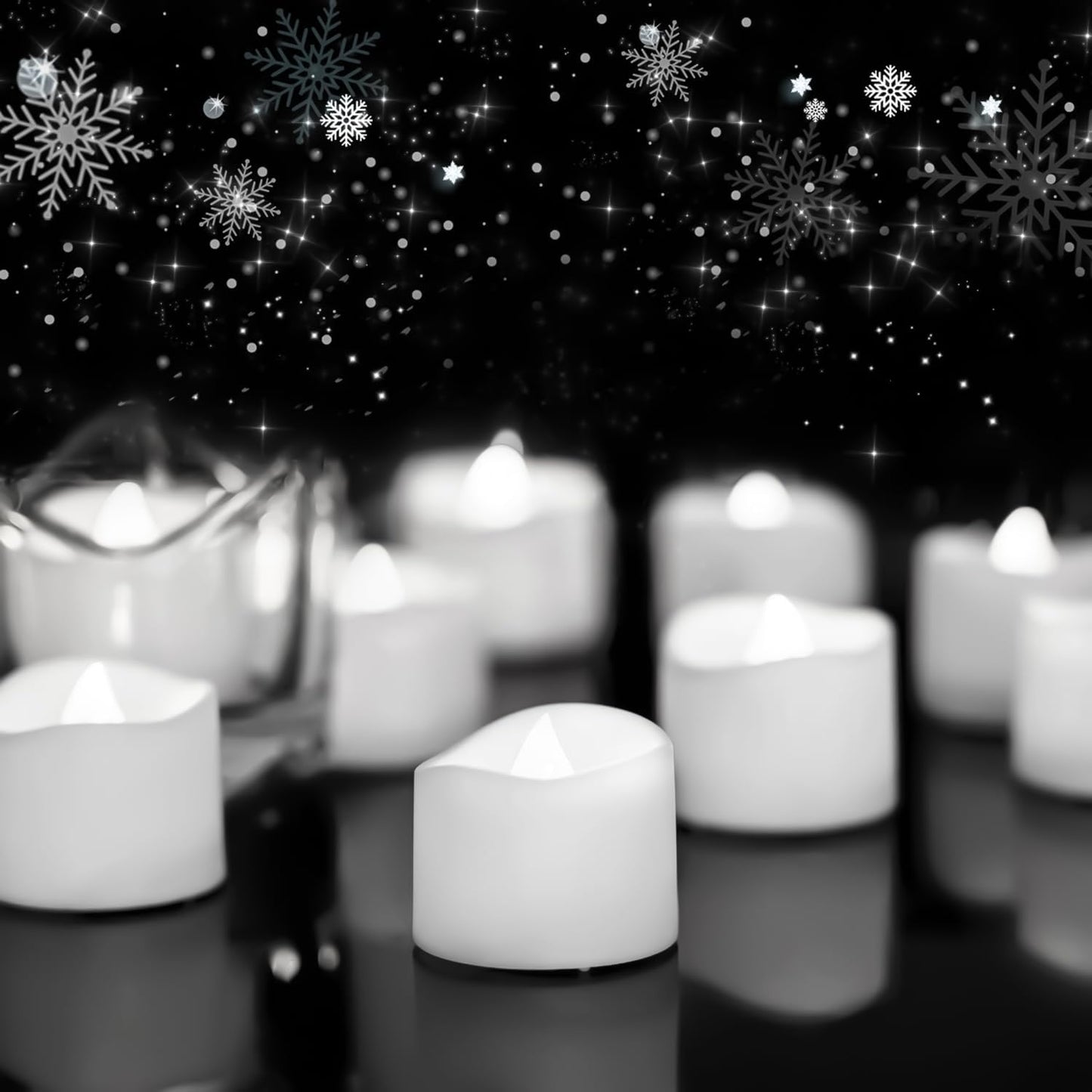 Flickering Flameless Candles - 24Pcs Battery Operated LED Tea Lights | 200+ Hours for Weddings, Parties, Decor