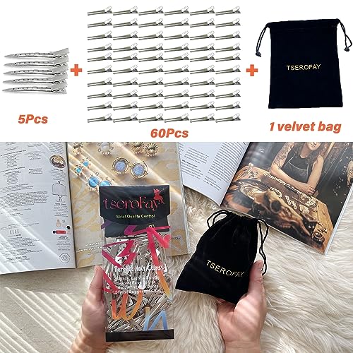 TseroFay 65 Pcs Small Double Prong Metal Hair Clips for Styling & Dreadlocks