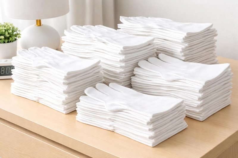 White Cotton Gloves for Eczema Relief - Soft, Moisturizing Bulk Pack | 24 Pcs, One Size