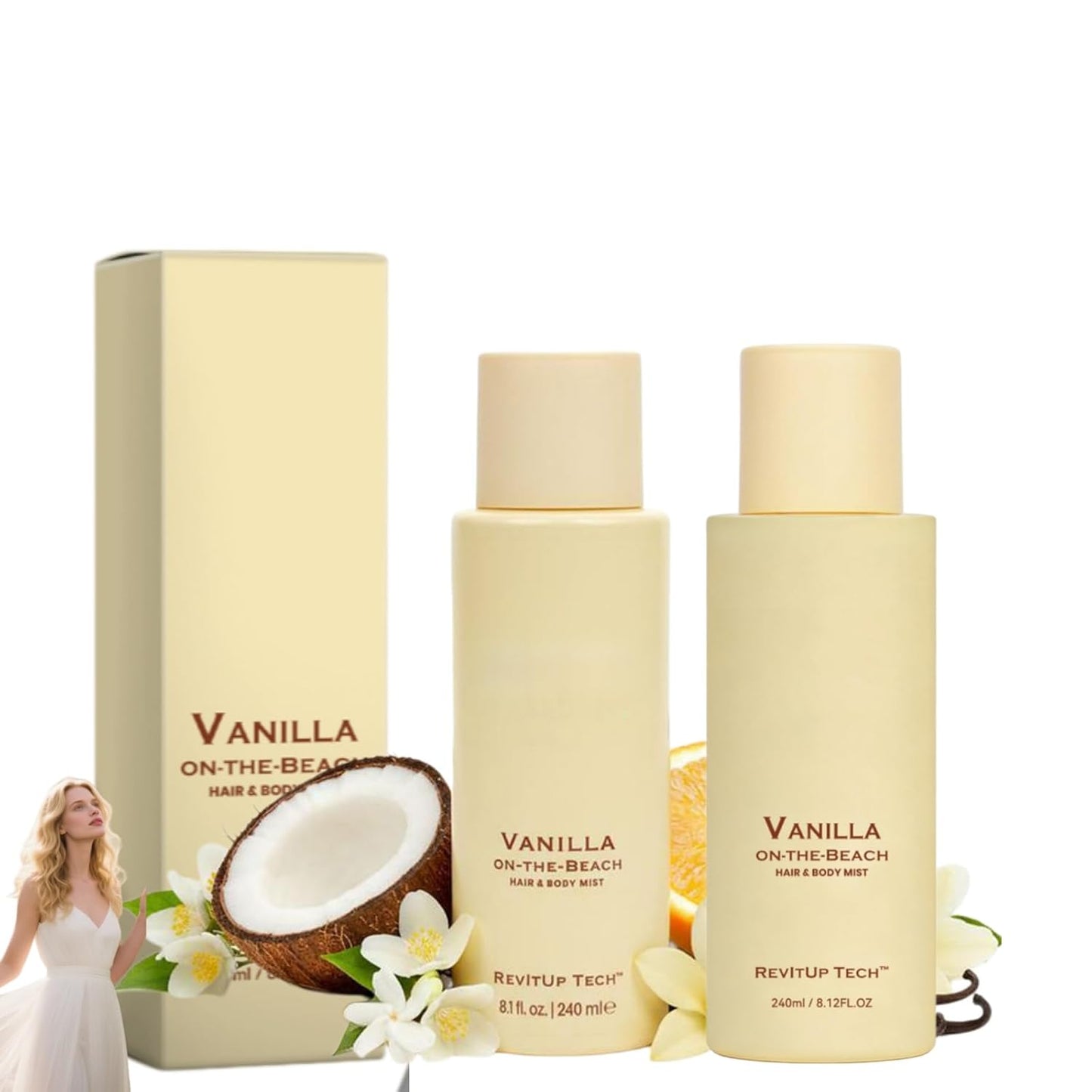 Vanilla & Coconut Hair and Body Mist - Long-Lasting Hydrating Fragrance Spray for Women | 1 pc