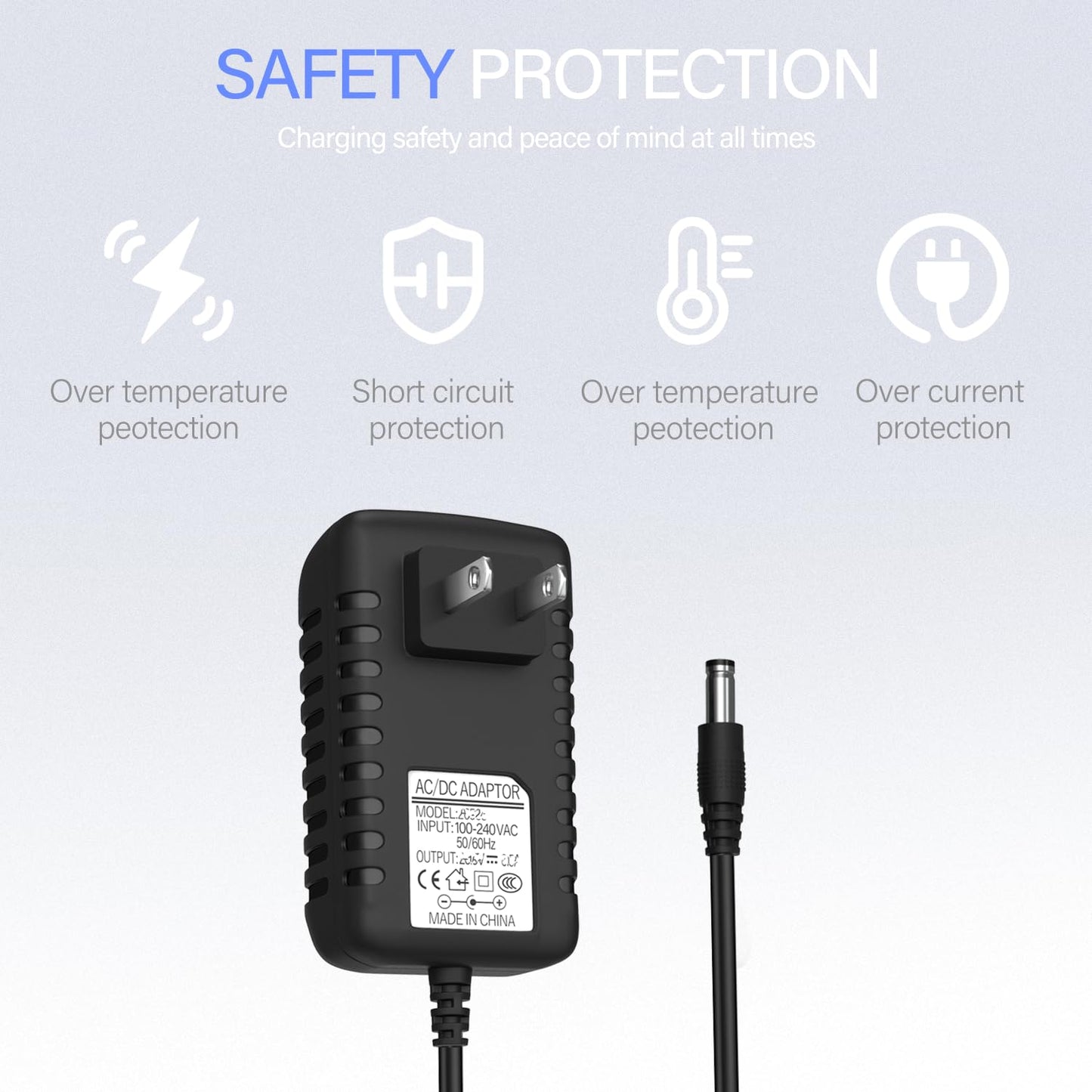 Cordro Replacement Charger for PRETTYCARE Cordless Vacuum Cleaner W100 W200 W300 W400 P1 P3 P4,AC/DC Vacuum Power Adapter Charging Cord 6.6 Ft