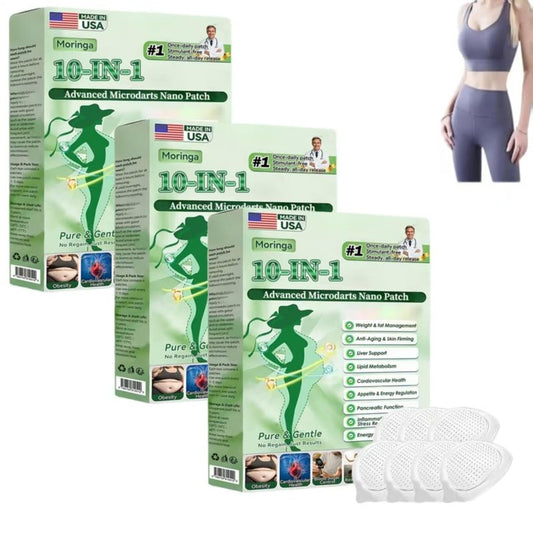MOVVIYE Moringa Berberine X Nad Patches, 2026 New 10-in-1 Berberine Patch, Natural Patches for Women and Men, Suitable for All Skin Types (3 Box)