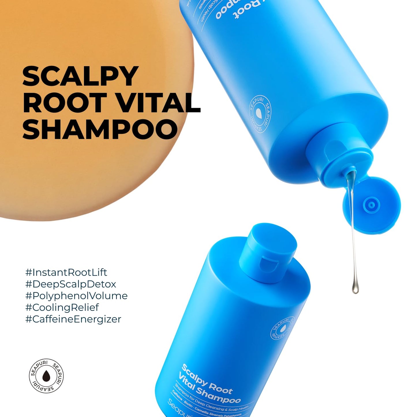 Scalpy Root Vital Shampoo | Instant Root Lift & Hair Thickening with Polyphenol | Caffeine Scalp Energizer for Thinning Hair | Volumizing Treatment | Deep Purifying & Relief | K-Beauty Hair Care
