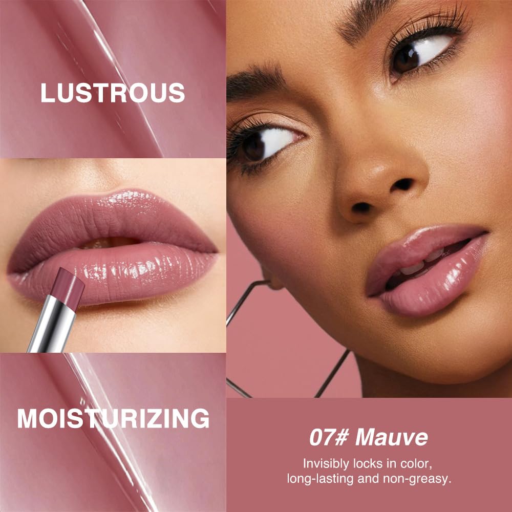 HHLTOH Mauve Berry Honey Tinted Lip Balm for Women, Hydrating Lip Oil Stick Lip Gloss Lipstick for Mature Skin, Sheer Lightweight Moisturizing Lip Tint Balm with Natural Shine, Vegan & Cruelty-Free