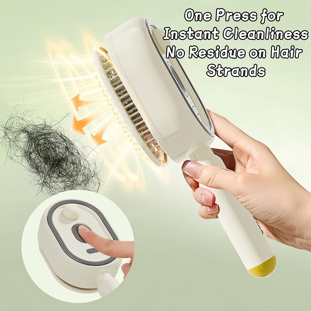 2026 New Electric Steam Brush for Hair, Vibration Misting Brushing Tool, Red Light Air Cushion Mister for Both Long/Short Hairs Reduce Frizz, Nourishes Hairs, Anti-Static (Pink)