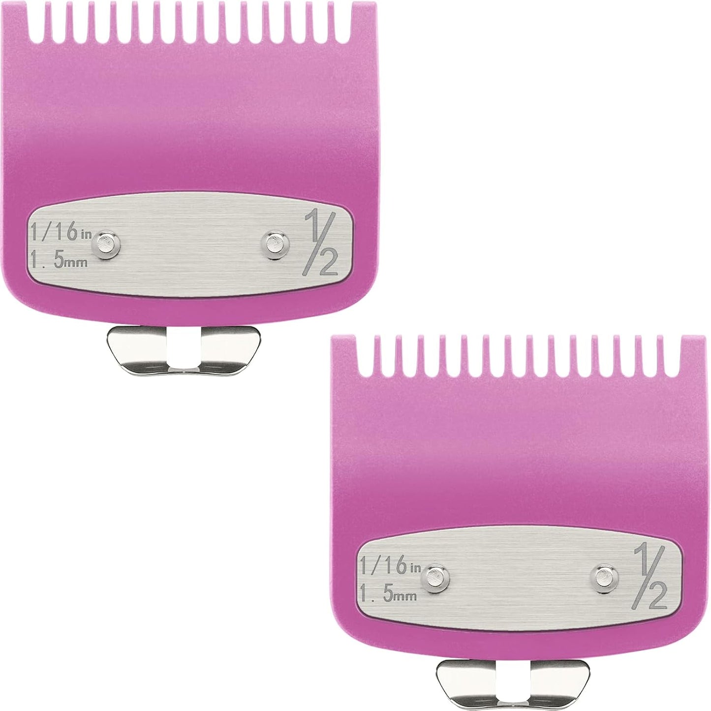 Clipper Guards Set - 2 Pack Compatible with Wahl 1/2 Hair Clipper | Metal Guide Combs for Barbers & Stylists - Orange