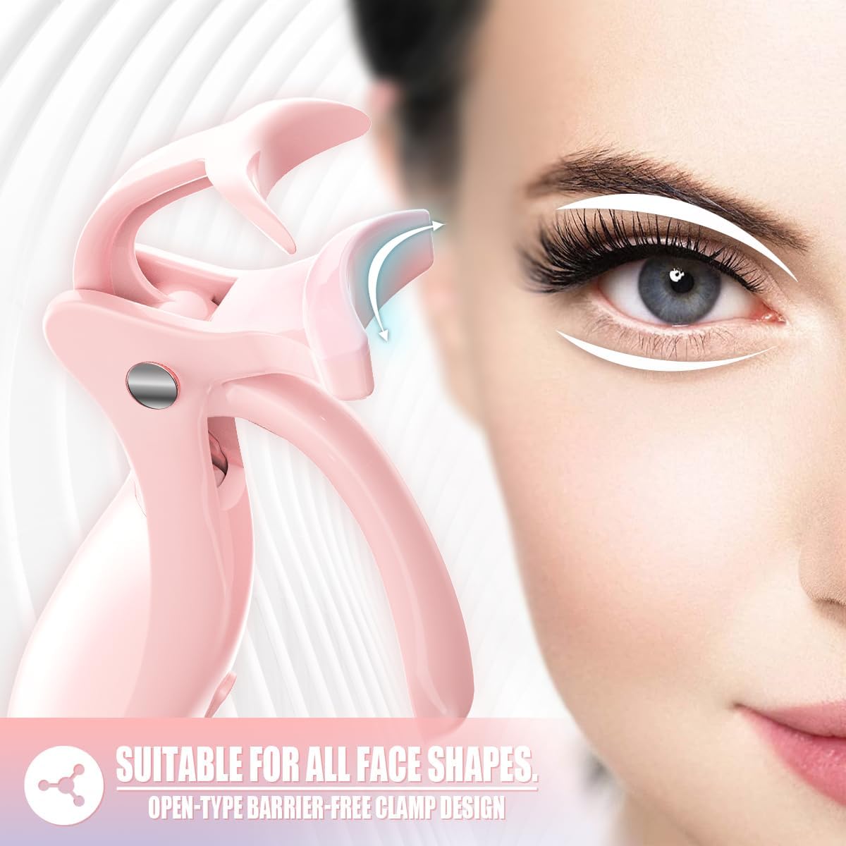 Heated Eyelash Curler for Women - Fast Heating, USB-C Rechargeable, Color-Changing Silicone Pad | 2 Temperature Settings
