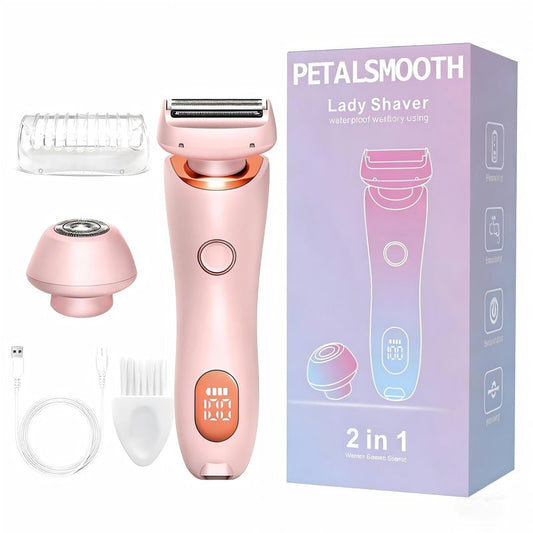 PETALSMOOTH Shave Pro.Electric Shaver for Women, Rechargeable, Waterproof Trimmer for Face, Body, Bikini Area, and Legs (Pink)