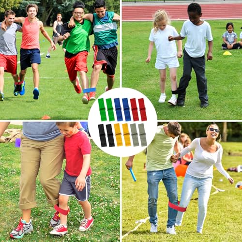 Hooqict 10-Pack Three-Legged Race Bands for Outdoor Fun