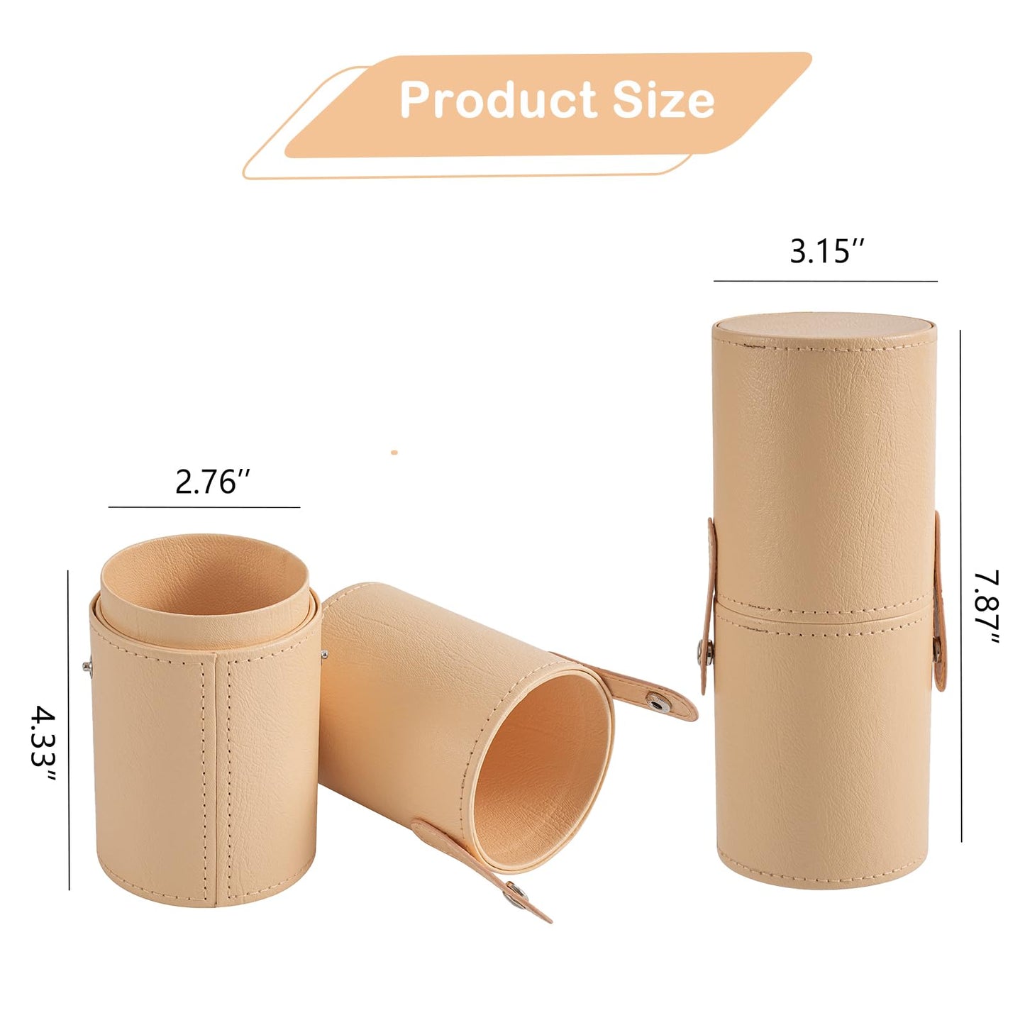 RSRSLEII Portable Makeup Brush Holder, Waterproof PU Leather Travel Makeup Brush Case Bag Cup, Brush Storage Dustproof Bag (02Black)