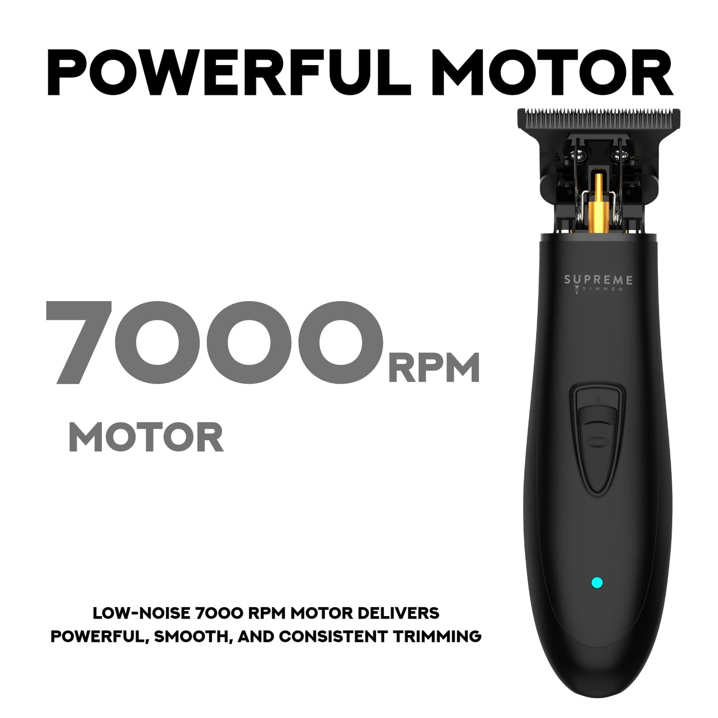 Supreme Trimmer Professional T Shaper | Cordless Hair & Beard Liner for Men | Low Noise, Precision Edger Clippers | Ideal for Sensitive Skin, Kids & Elderly | Barber & Home Use |