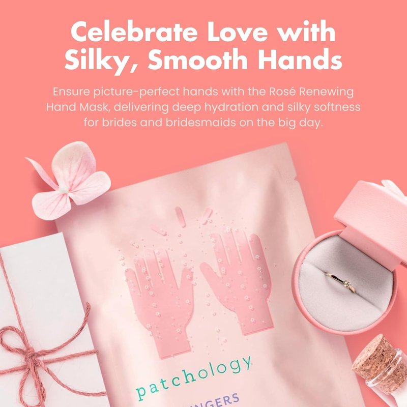Patchology Hand Mask - Strawberry-Scented Moisturizing Gloves with Shea Butter for Dry Hands | 1 Pair