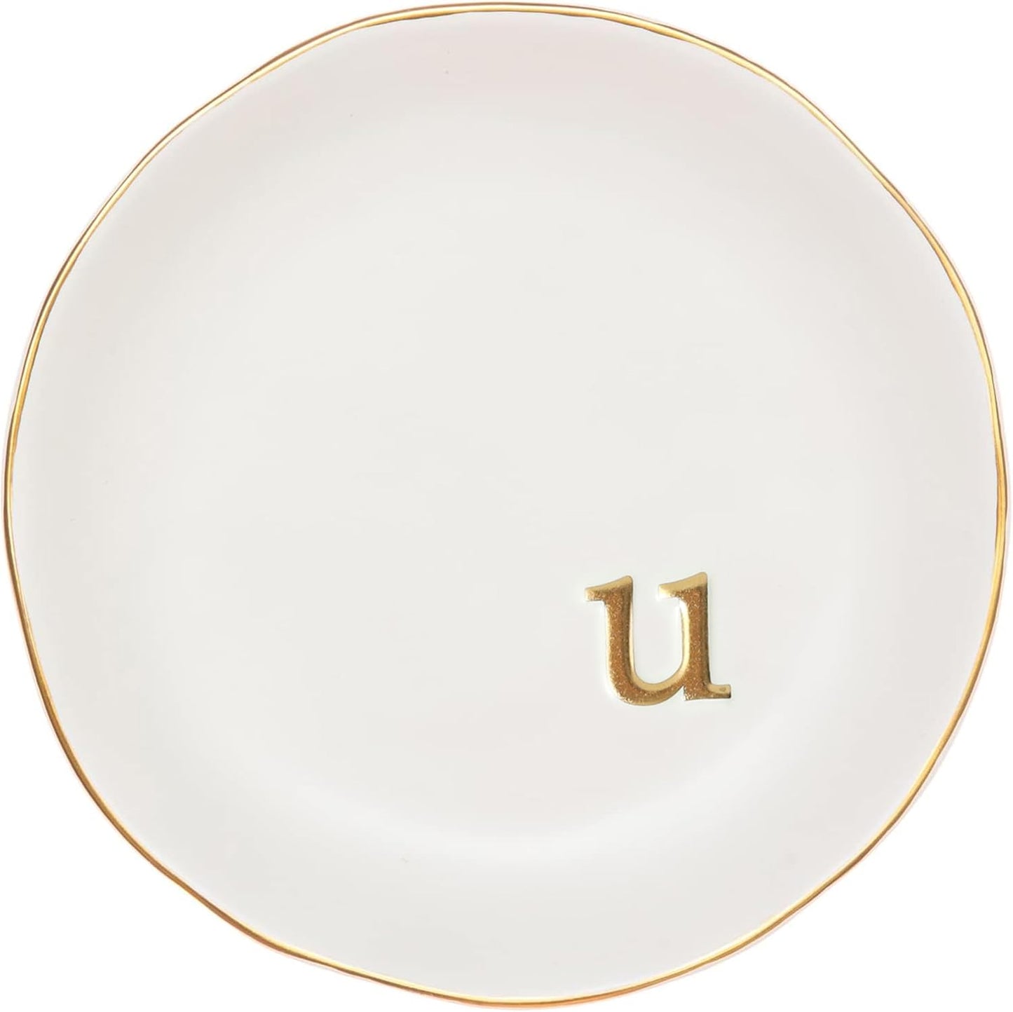Ceramic Jewelry Tray - Decorative Trinket Dish for Rings, Earrings & Necklaces | 4.75" White Surface