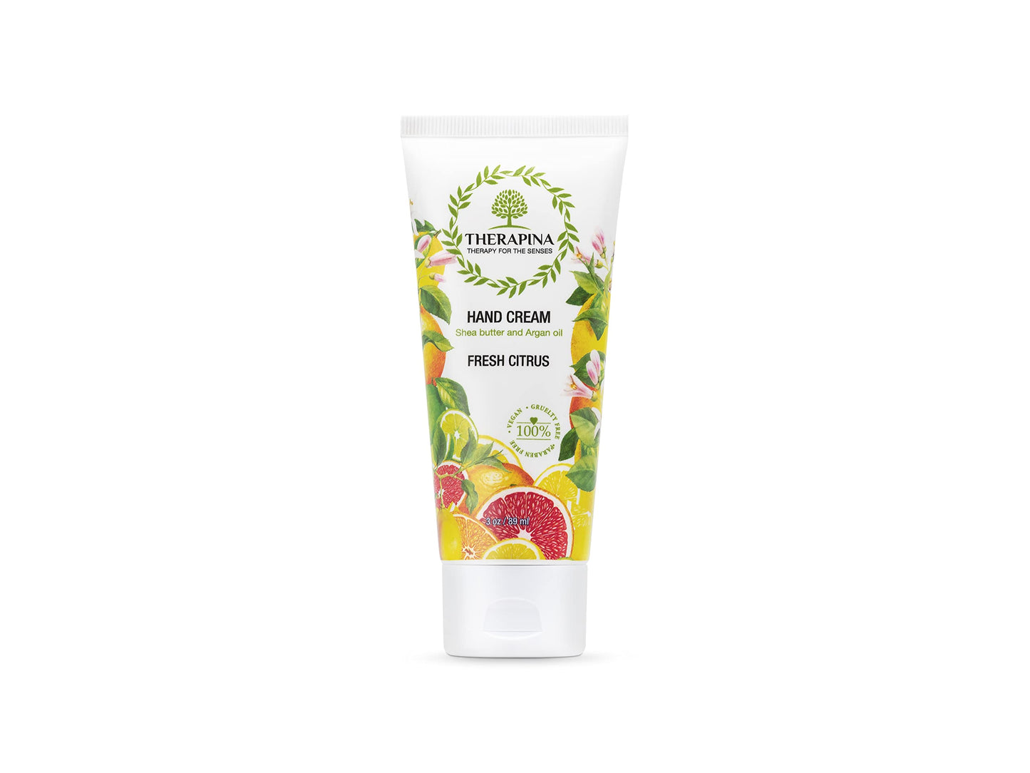 THERAPINA Aromatherapy Hand Cream for Dry Skin – Shea Butter Hand Cream for Women and Men with an Awakening, Long-Lasting Fresh Citrus Scent – Vegan Hand Cream Lotion for Dry Skin, 3 Oz.
