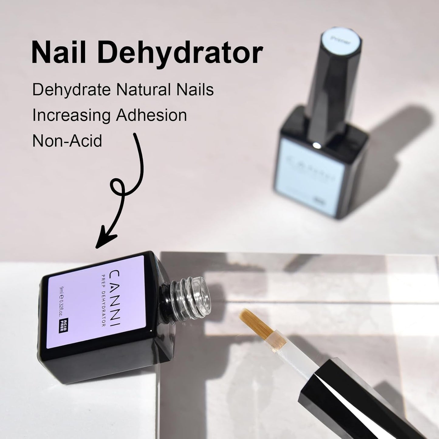 CANNI Nail Dehydrator and Primer Set - Acid Free Gel for DIY Manicure | 2 Pcs Kit for Home Salon
