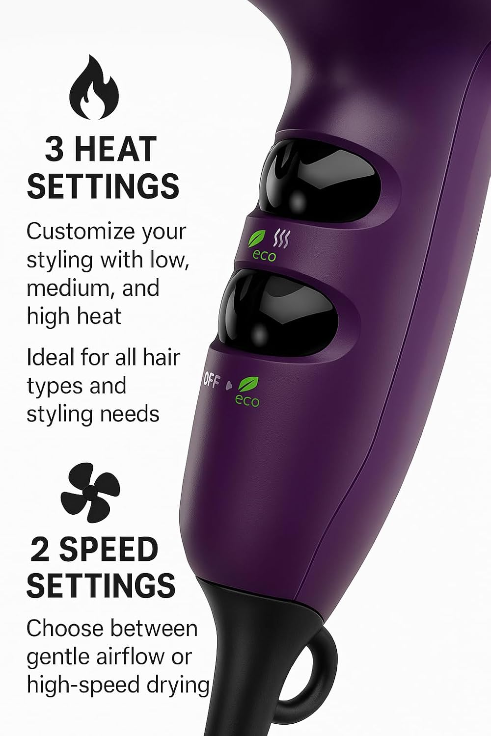 Remington Ionic Hair Dryer - 1875W Travel Blow Dryer with Anti-Frizz Technology | Lightweight & Portable, Purple