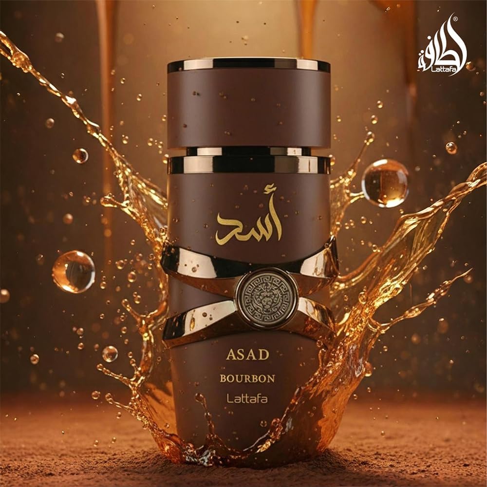 Lattafa Asad Bourbon Eau de Parfum Spray - Unisex Fragrance | 3.4 Ounce (100 ml)