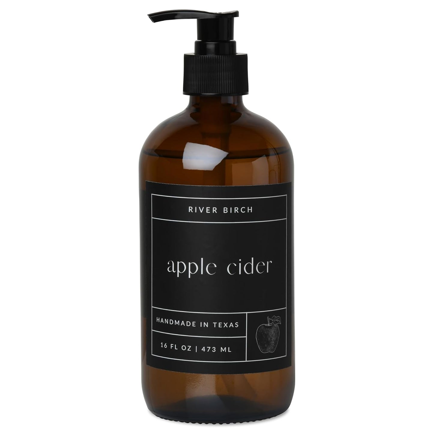 Natural Hand Soap - River Birch Sea Salt & Citrus Scent - Moisturizing Vegan Formula | 16 Fl Oz Amber Glass Dispenser