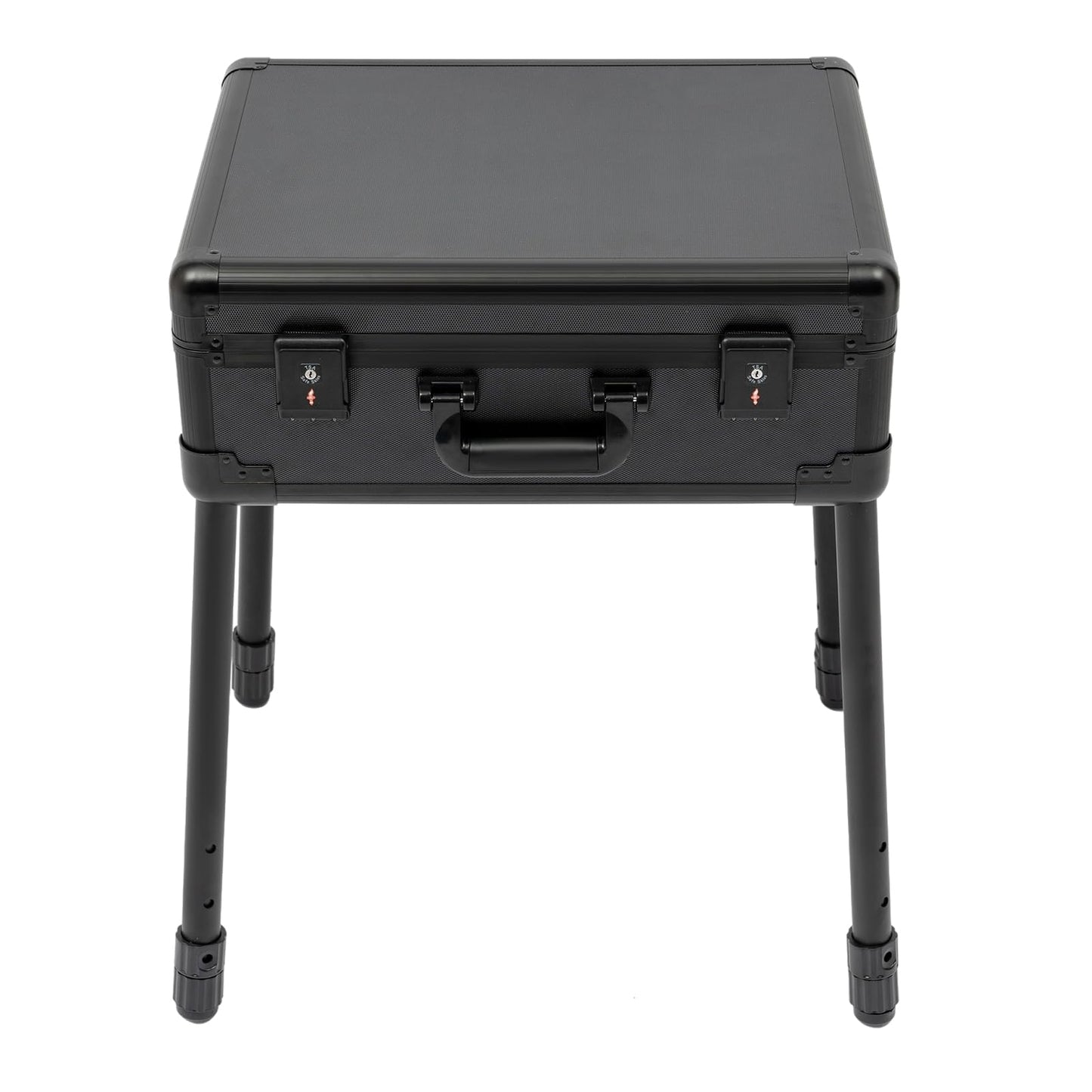 DUSNDULR Mobile Barber Station, 18.11-31.5in Adjustable Height Professional Barber Case Hair Stylist Toolbox with Support Legs & Lock for Barbershops