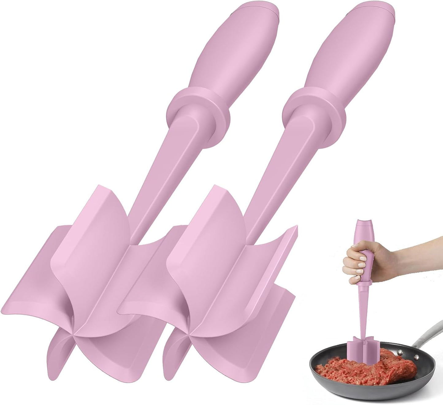 Meat Chopper - Premium Hamburger Grinder & Heat Resistant Smasher for Ground Beef | Black