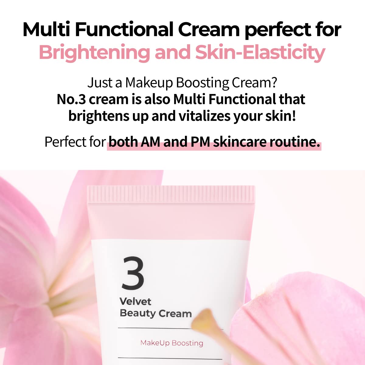 Numbuzin No.3 Velvet Beauty Cream - Hydrating Primer for Poreless, Smooth Skin | 2.02 fl. oz.