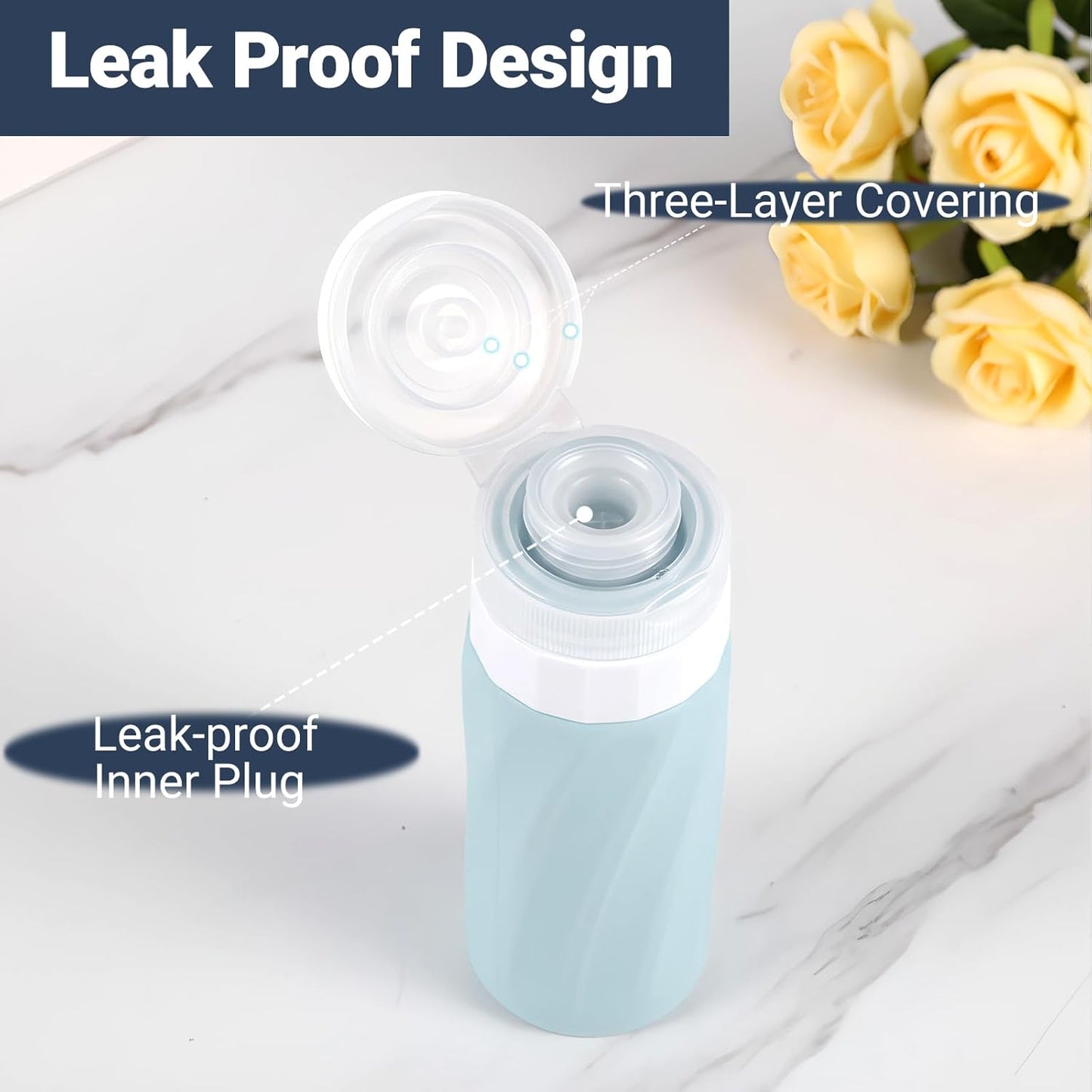 Travel Bottles for Toiletries - TSA Approved 3oz Leak-Proof Silicone Containers Kit | 11 Pack with Toiletry Bag