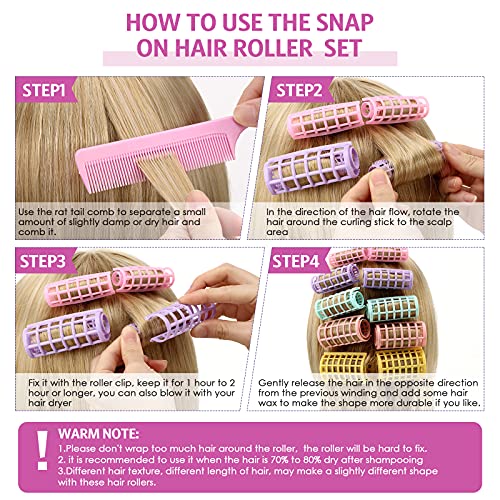 WILLBOND 36-Piece Self Grip Hair Roller Set with Combs