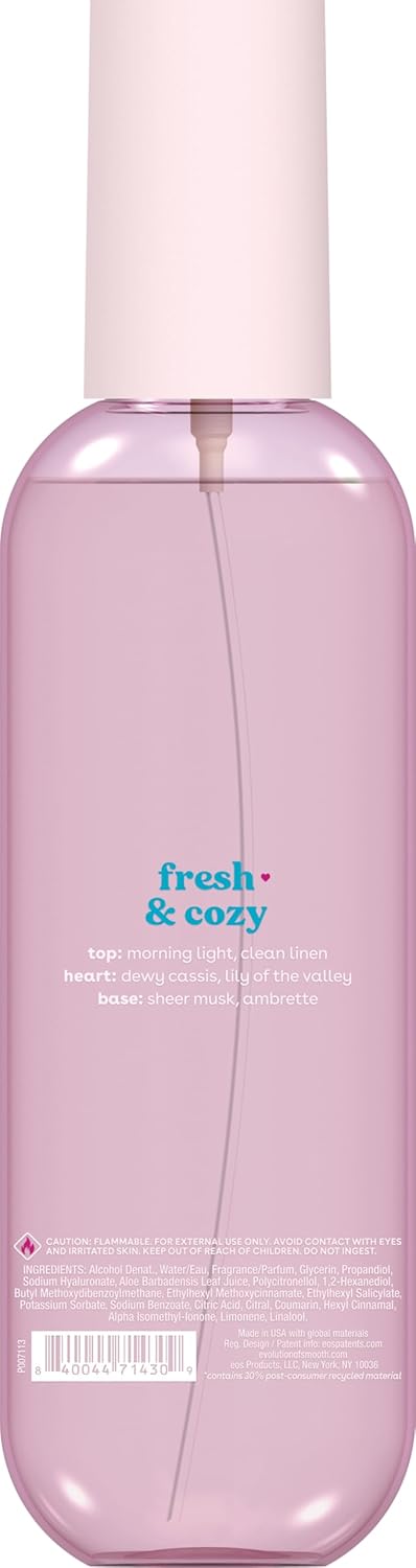 EOS Cashmere Body Mist - Fresh & Cozy Body Spray for Women | Moisturizing Hair Mist with Hyaluronic Acid & Glycerin, 6 fl oz
