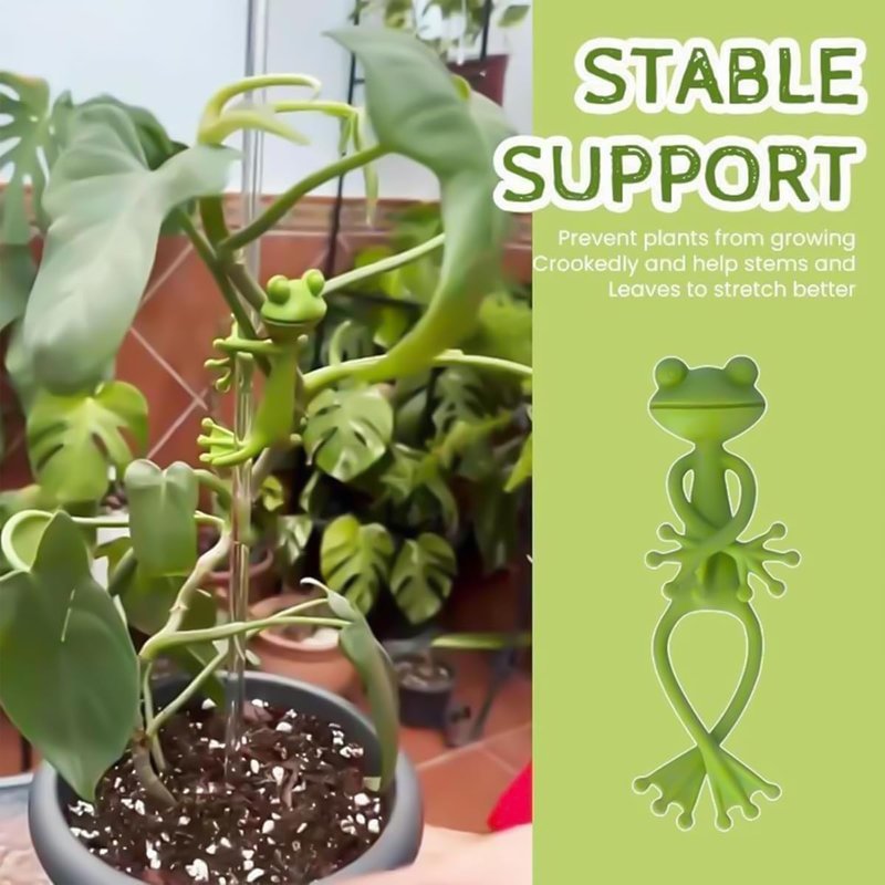 Frog Plant Stand - Cute Frog Flower Pot Hugger Clips | Decorative Planter Hanger for Climbing Plants (Set of 2)
