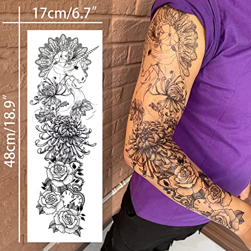 Aresvns Pattern 04 Flowers Temporary Tattoo Sleeve for Women