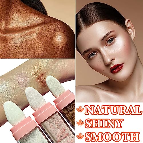 DuoZeng Fairy Highlighter Stick Set - Face & Body Glitter Makeup, 3 Pcs
