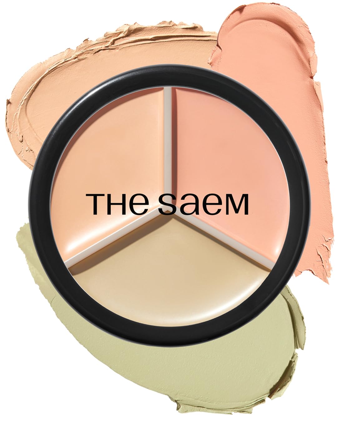 THESAEM Cover Perfection Triple Pot Concealer - Multi-Color Concealer Palette for Dark Circles & Redness | 3 Shades with Almond Oil