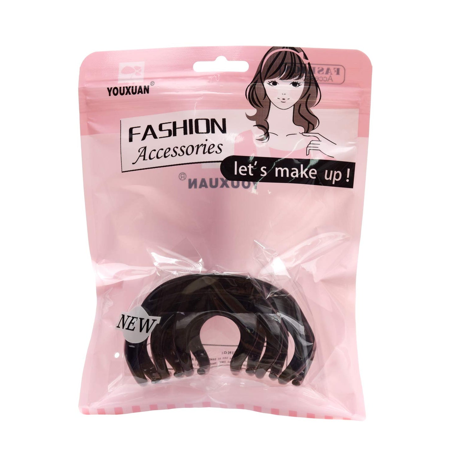 Youxuan 4 Inch Hair Claw Clip for Thick Hair - Stylish Black Grip Accessory