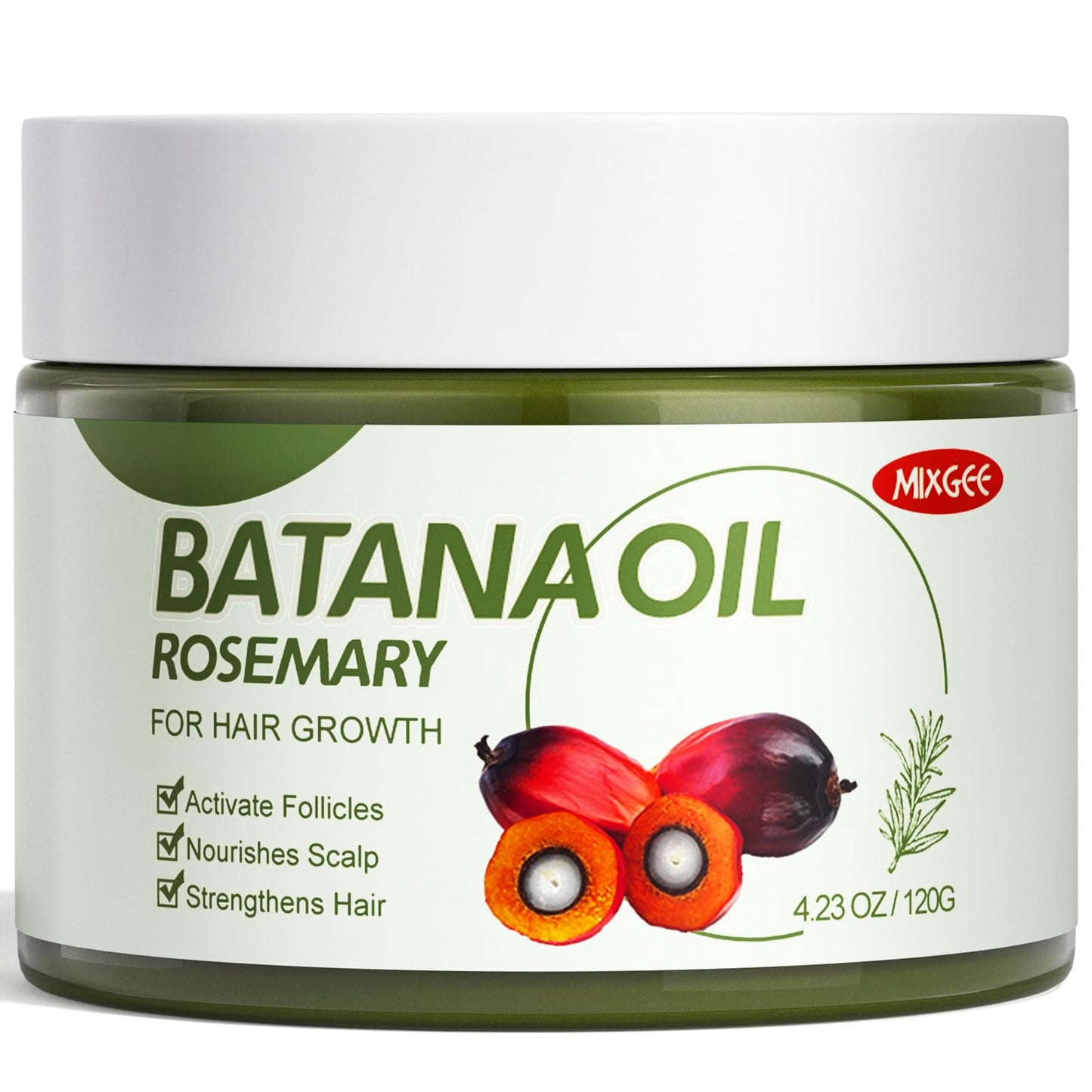 Mixgee Batana Oil Balm for Hair Growth & Thickness, Natural Formula With Batana & Rosemary Oil & Biotin, Promotes Scalp Health for Thicker, Fuller Hair(4.23 OZ)