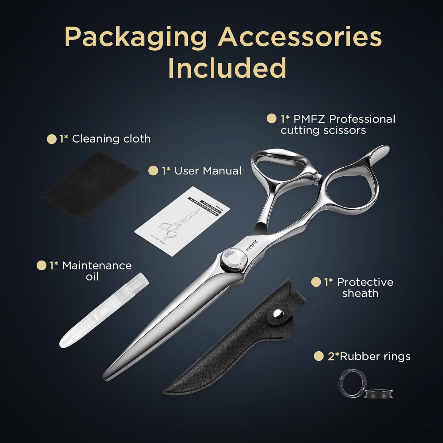 Professional Hair Cutting Scissors - 440C Steel Barber Shears | Ergonomic Design for Salon & Home Use (6 Inch)