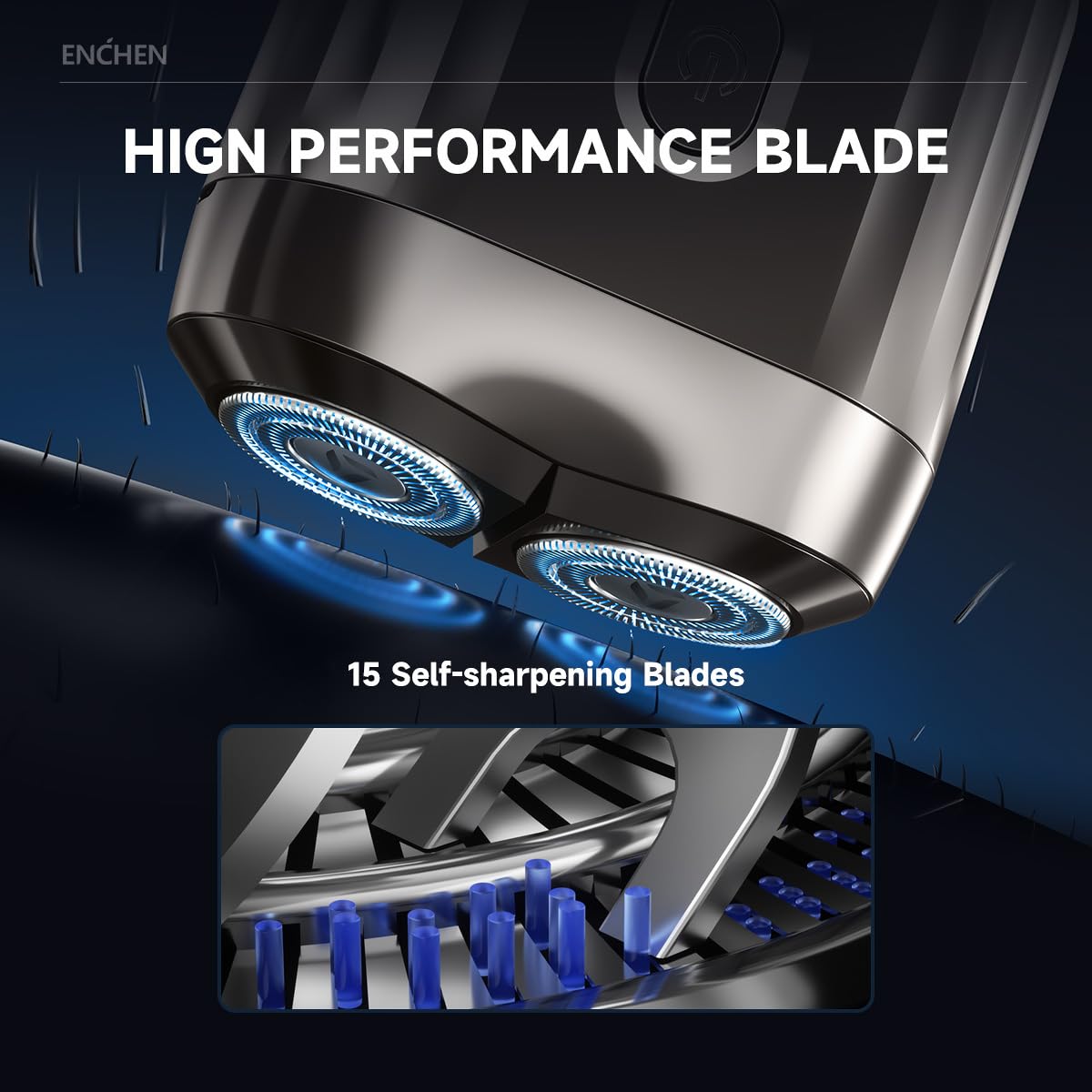 ENCHEN Electric Shavers for Men – Portable, Waterproof, Rechargeable Dual-Head Design, Close & Smooth Shaves, Travel-Size Pocket Fit for Men