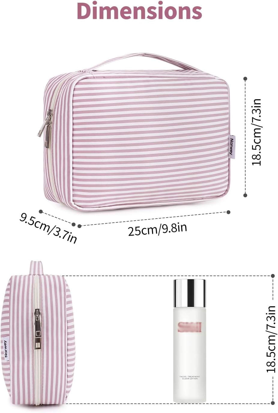 Narwey Small Hanging Travel Toiletry Bag - Stylish Organizer for Makeup & Toiletries | Ideal for Women & Girls