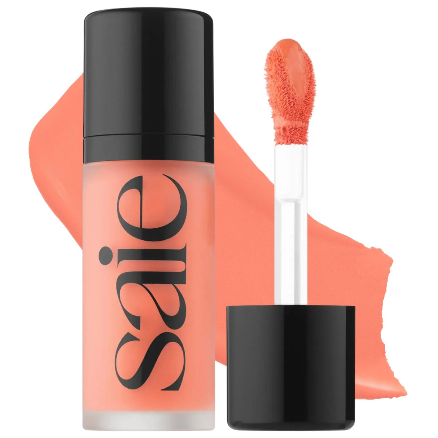 Saie Dew Liquid Blush for Cheeks - Hydrating Cream Blush Stick with a Blendable + Buildable Formula - Skincare Infused Dewy Cheek Tint for a Natural Flush - Glowy Makeup Essential - Hottie (.40 oz)