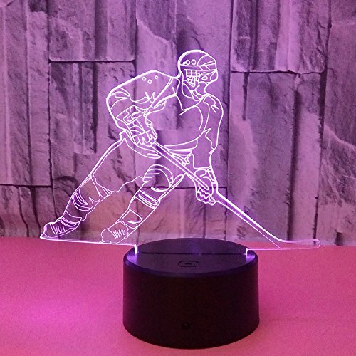 Ticent 3D Hockey Night Light with 7 Color Changing LED
