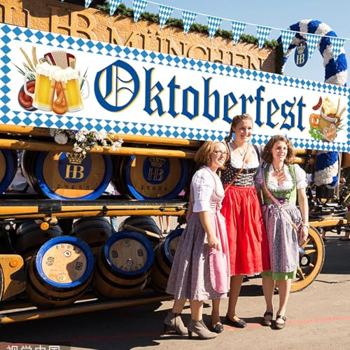 Oktoberfest Banner - Bavarian Flag Decorations for Parties 120x20