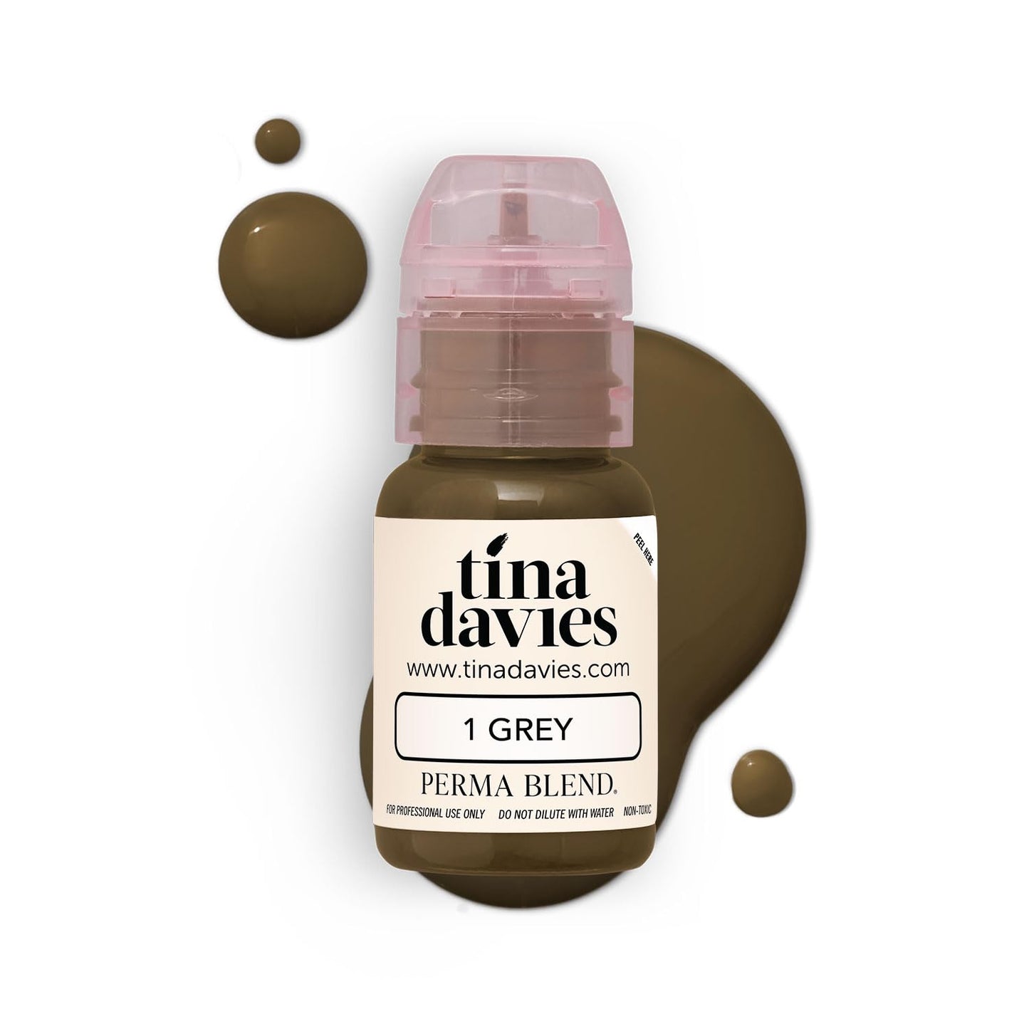 Tina Davies Professional X Perma Blend Brow Pigment - Permanent Eyebrow Makeup - Colours Heal True to Tone - High Retention - Grey, 1/2oz