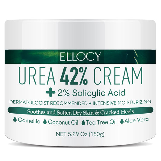 Ellocy Urea 42% Foot Cream, Salicylic Acid, 5.29 Oz, Best Callus Remover, Moisturizes and Rehydrates Feet, for Thick, Cracked, Rough, Dead & Dry Skin