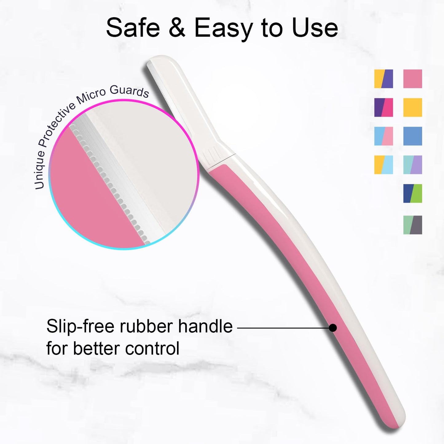 THURLADY Dermaplane Razor, Face and Eyebrow Razors for women, Exfoliating Facial Razor & Dermaplaner, Skin Care Tool for Smooth Skin, Gentle Exfoliation & Facial Hair Removal, (12 pcs, Pearl Blush)