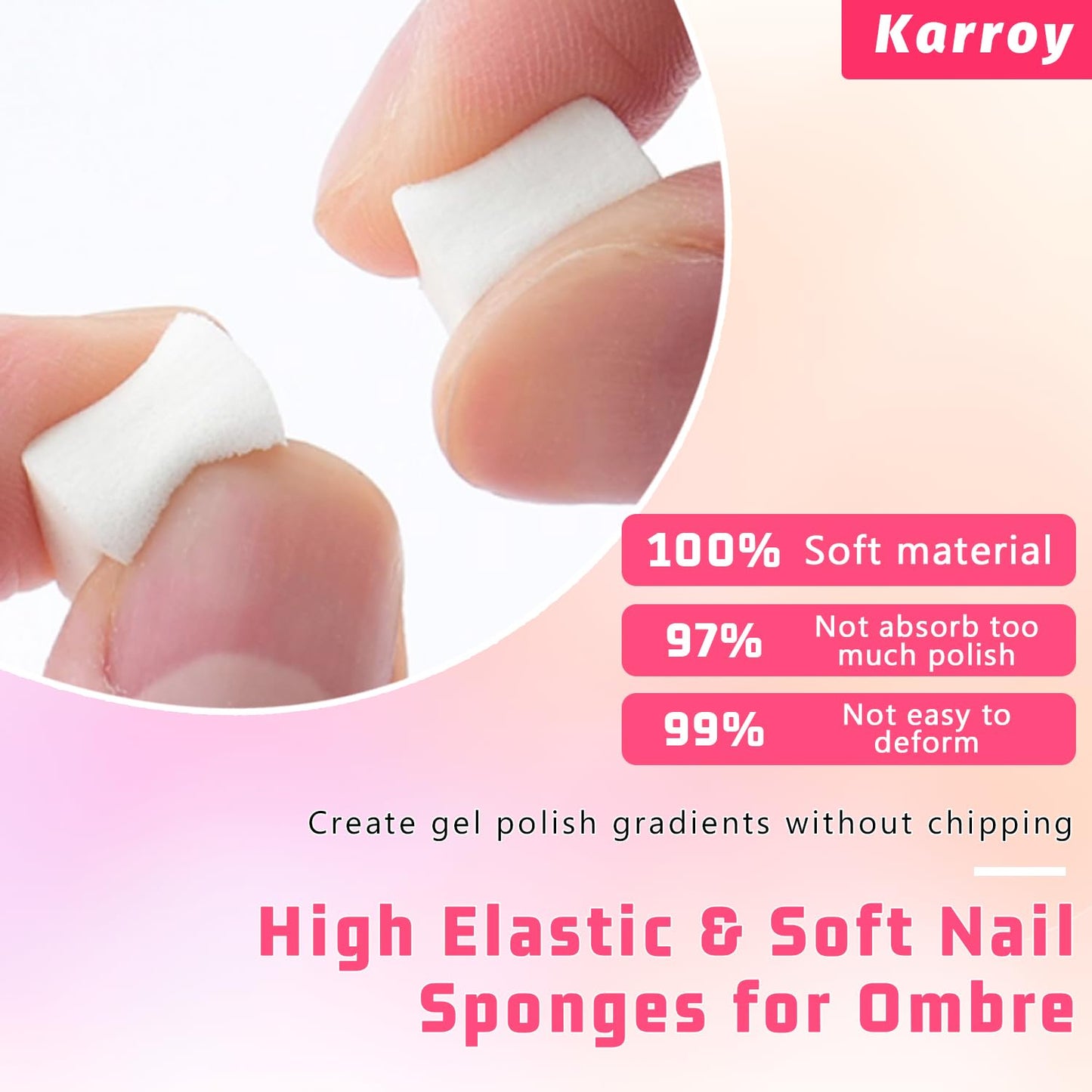 Soft Painting Sponges for Nail Gel - Professional Ombre Gradient Tools | 100PCS Set with Grabber