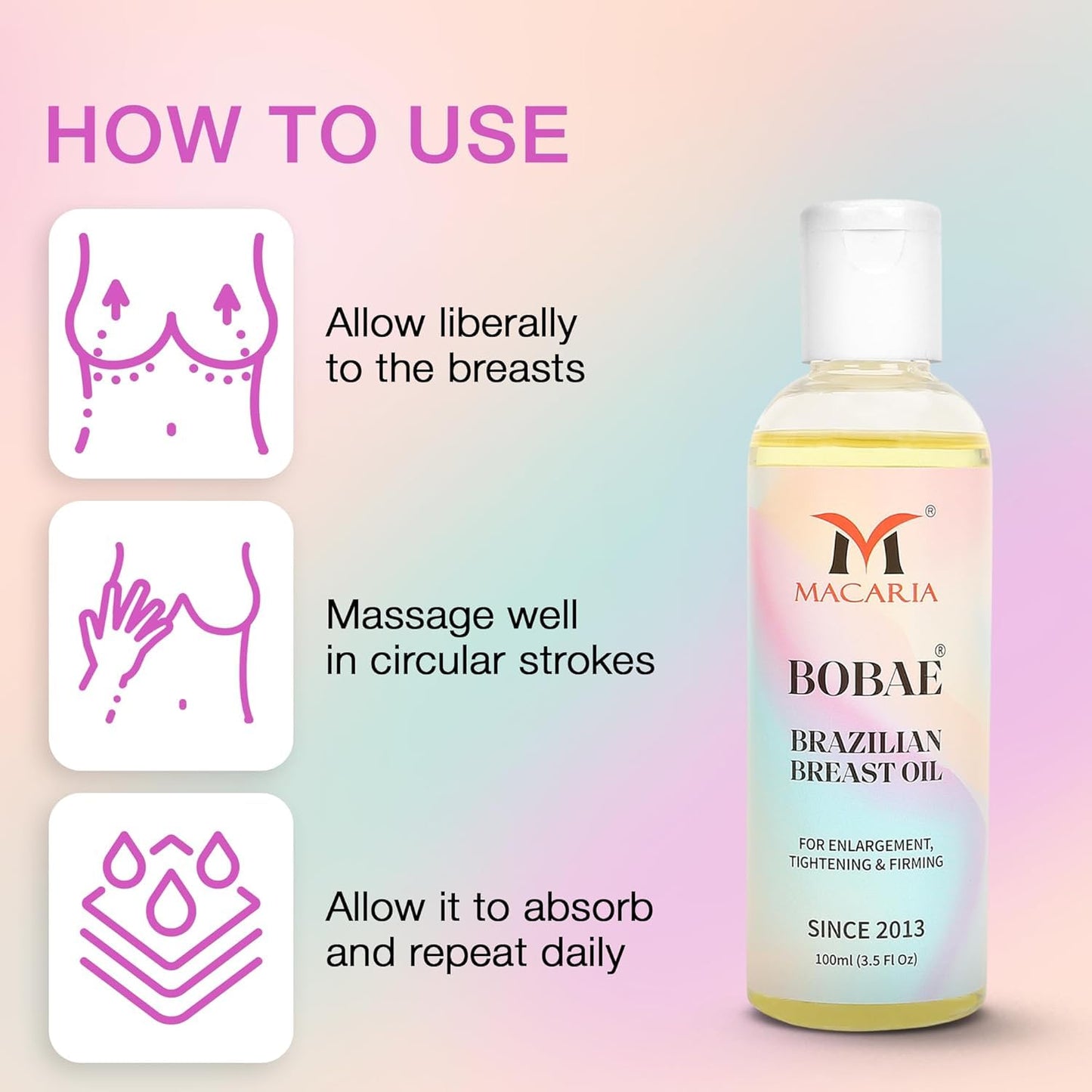 Brazilian Breast Tightening Oil - Firming & Toning Massage Gel for Enhanced Bust Size | Women's Breast Care