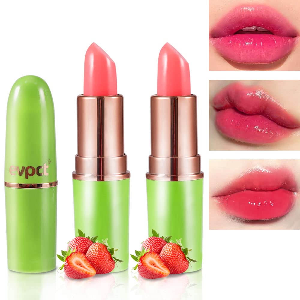 Blueberry Tinted Lip Balm Set - PH Color Changing Lipstick Balm for Women | Long-Lasting Light Pink Tint