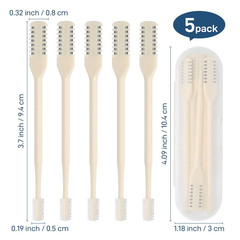 DAFEDE Nasal Hair Cutter, Double Sided Nose Hair Knife, 360° Nostril Hair Remover Tool, Nose Hair Trimmer for Men Women, with Soft Cleaning Brush (Beige)