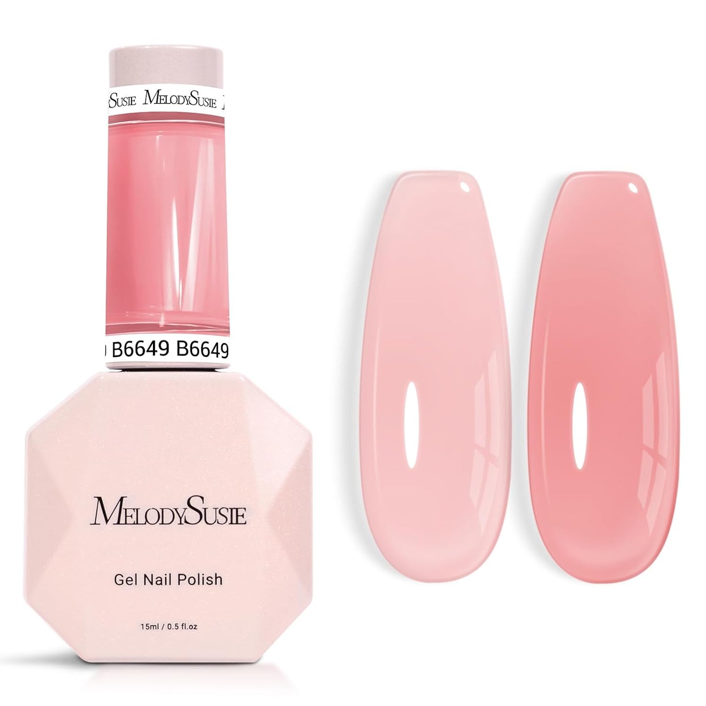 MelodySusie Nude Gel Nail Polish - Milky Pastel Color, 0.5 Fl. Oz | Soak Off UV LED for DIY Manicure