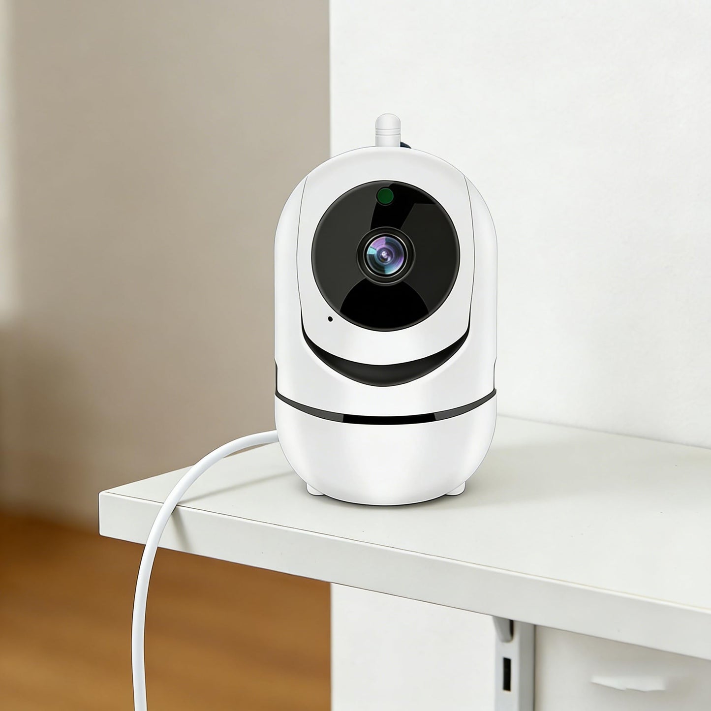 1080P Indoor Camera with 360 Degree Pan Tilt, Two Way Audio and 2.4G Auto Tracking, App Control, Person Pet Sound Detection, Privacy Mode for Home Nursery, White