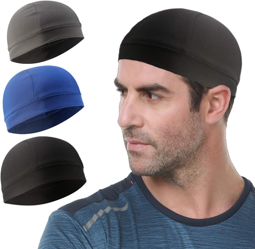Cooling Skull Cap - 3 Pack Sweat-Wicking Helmet Liner for Cycling & Running | Unisex